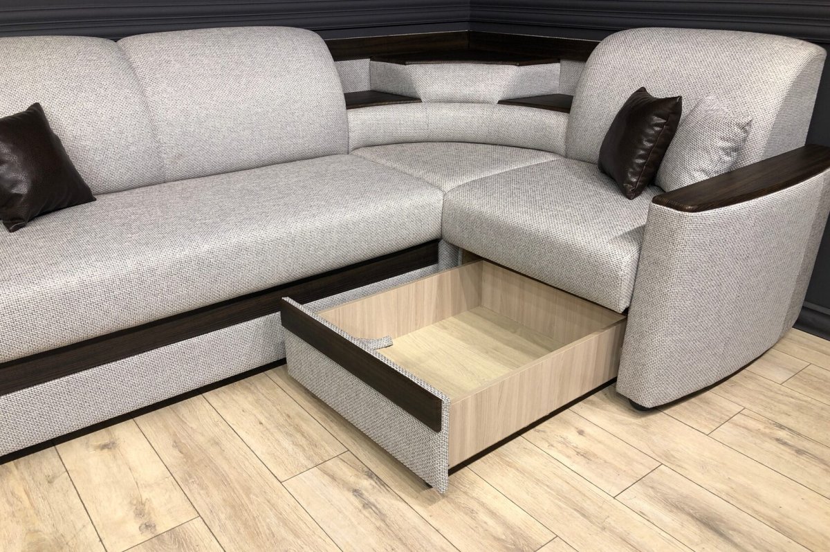 Угловой диван виза 01 с баром с механизмом Дельфин