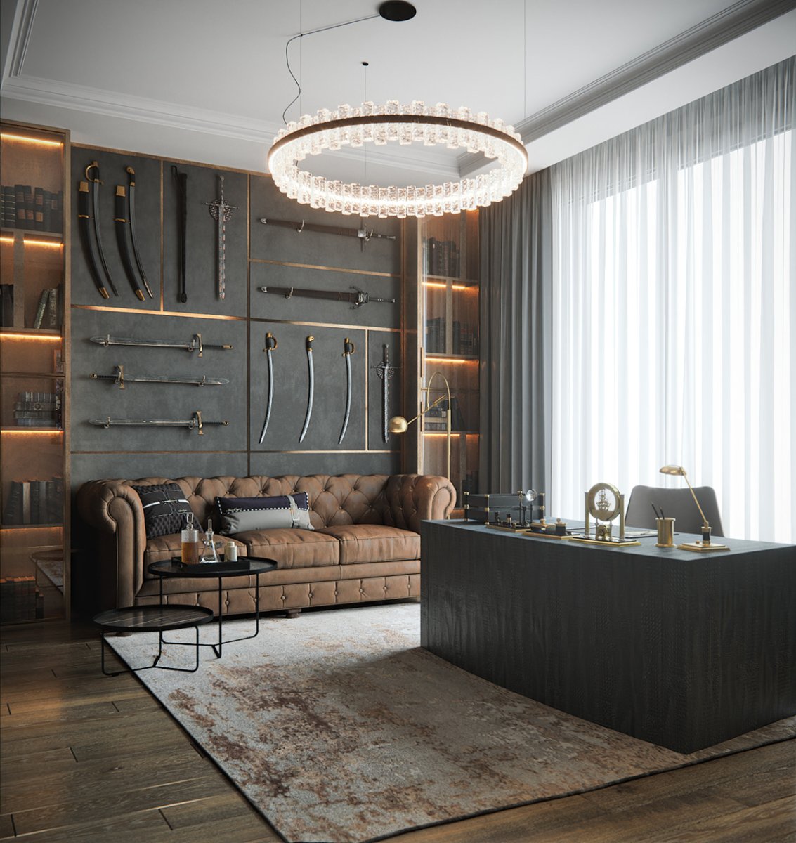 Вечерний кабинет рендер