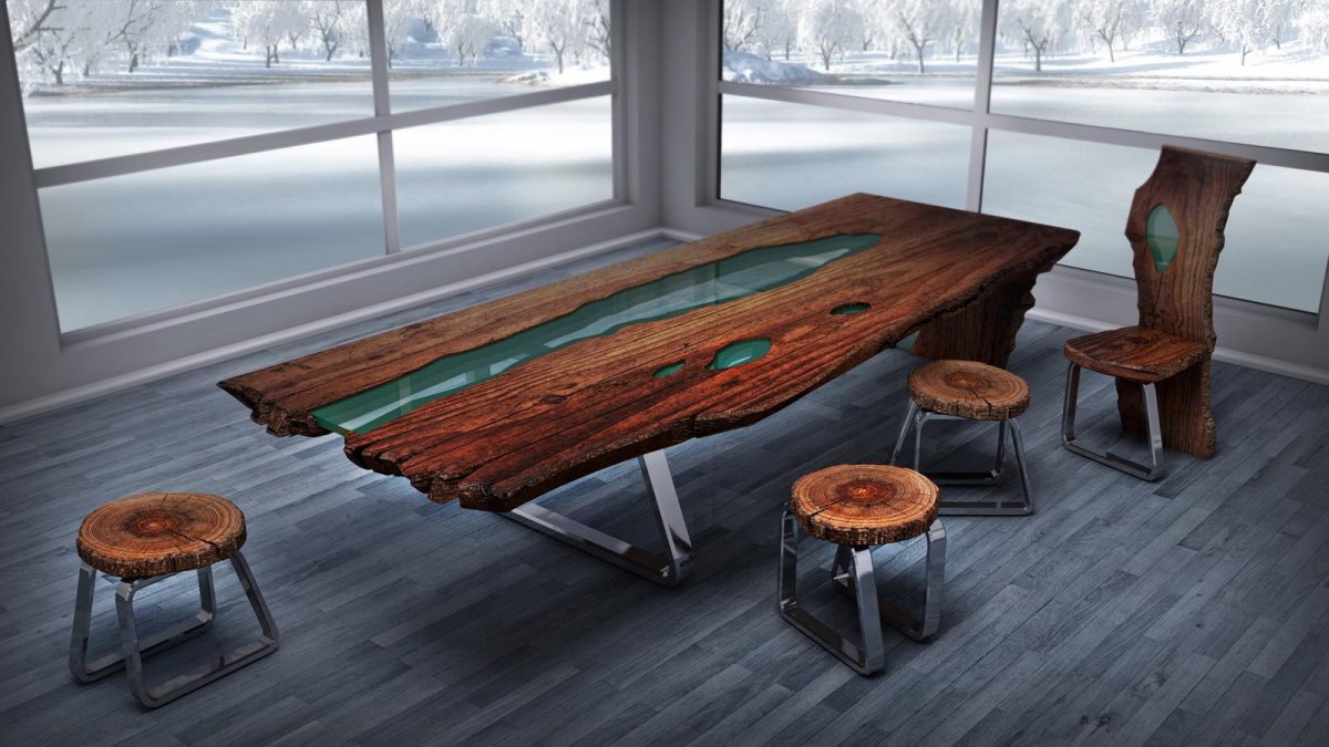 Мебель из слэба и эпоксидной смолы