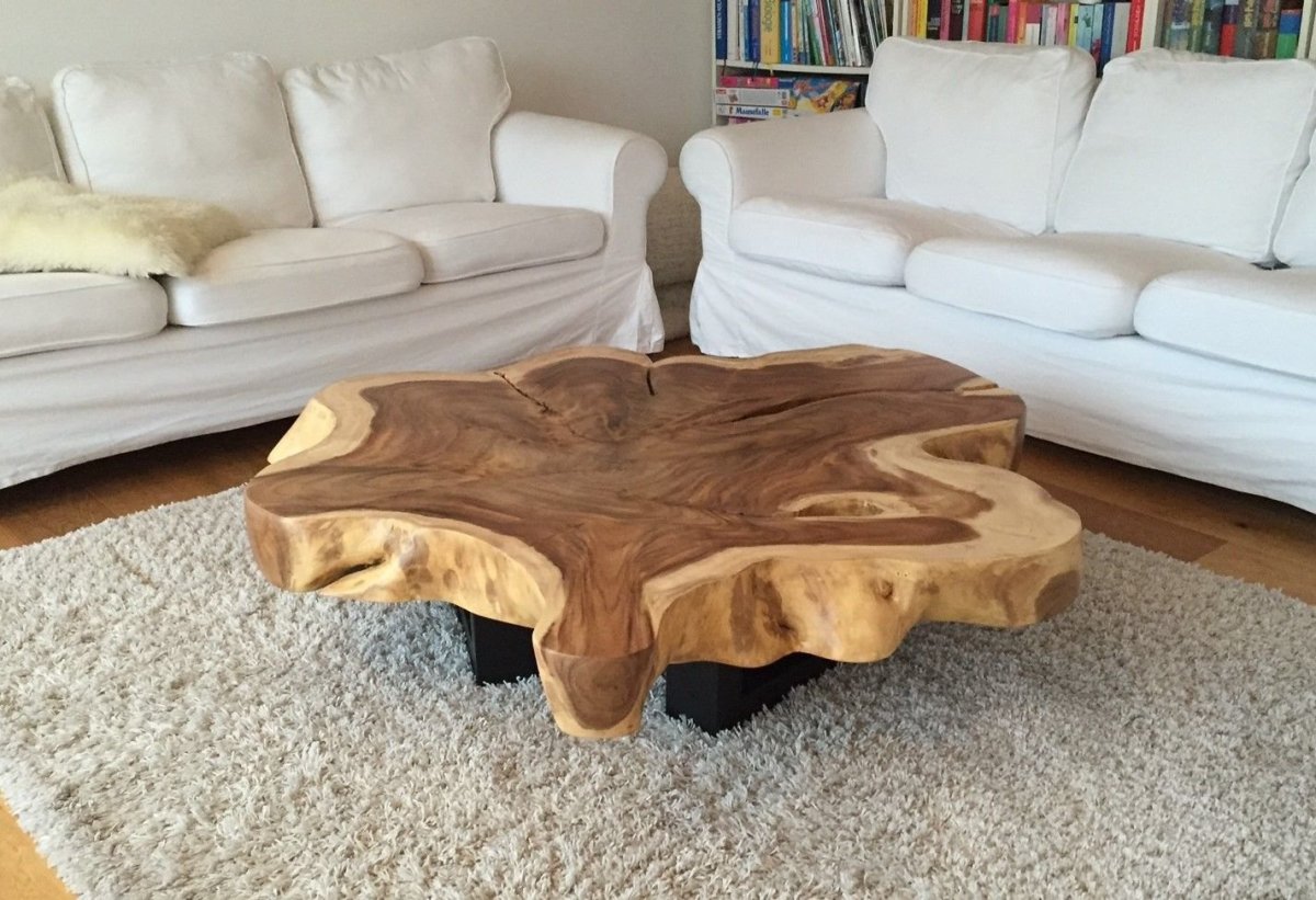 Журнальный столик из бревна