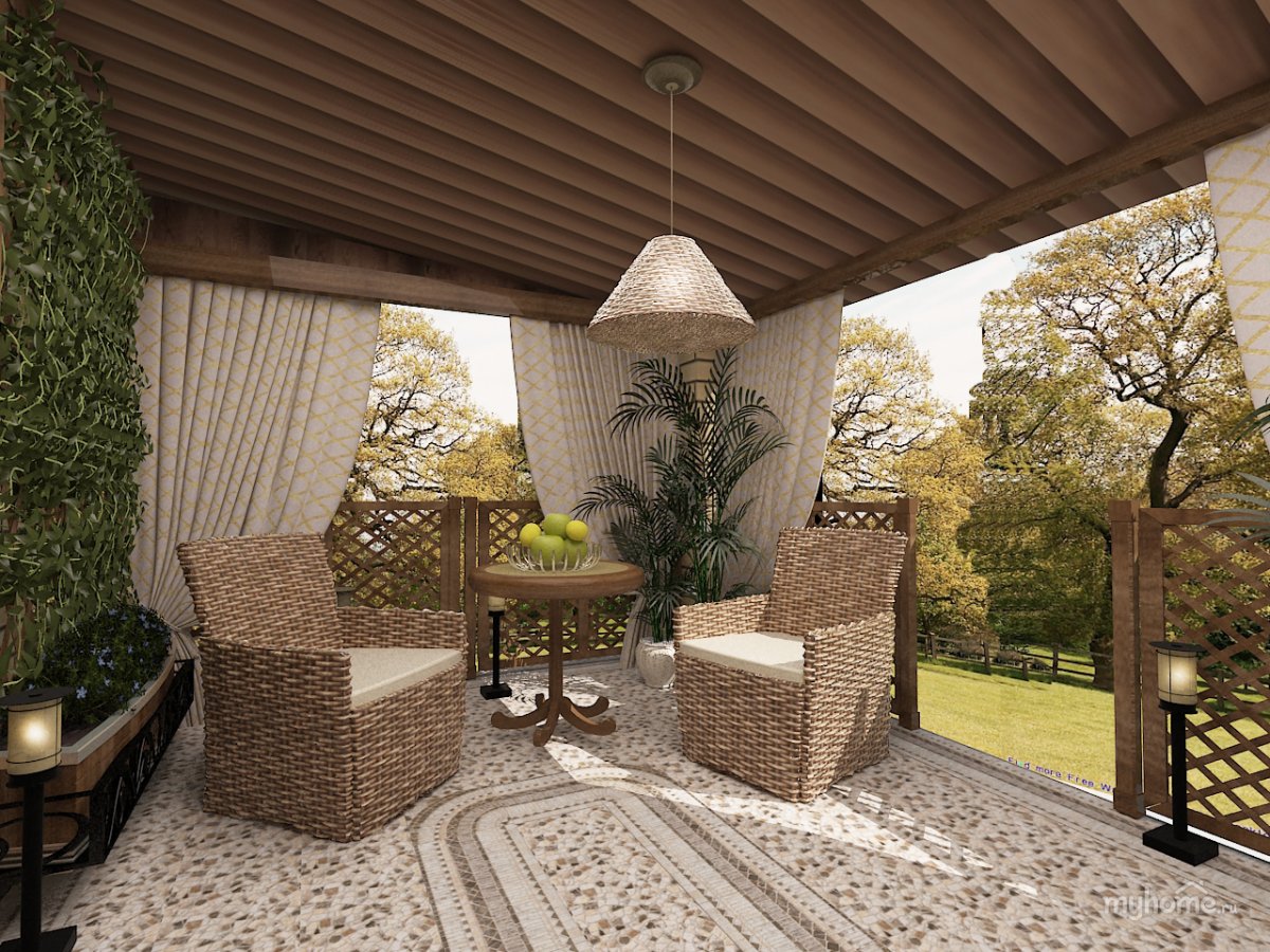 Отделка стен террасы