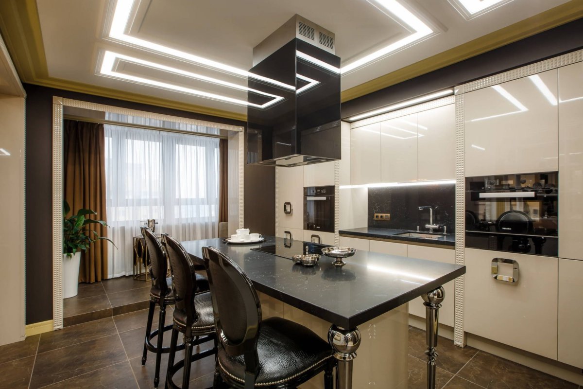 Кухня гостиная ар деко