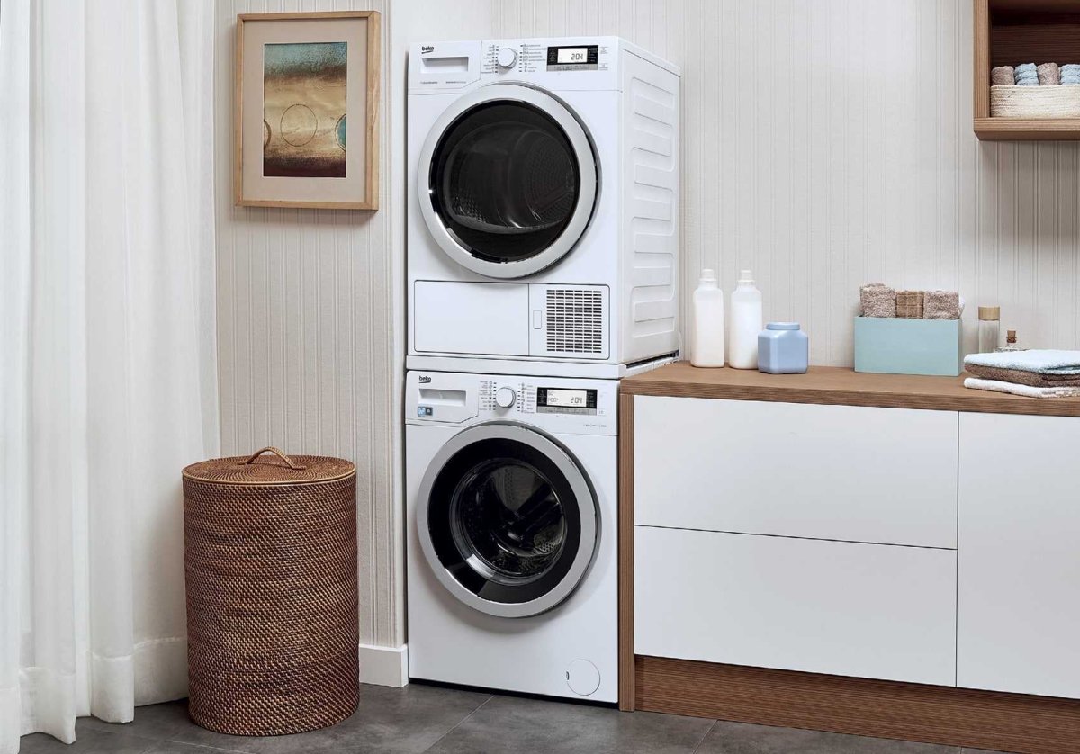 Beko стиральная и сушильная машина в колонне