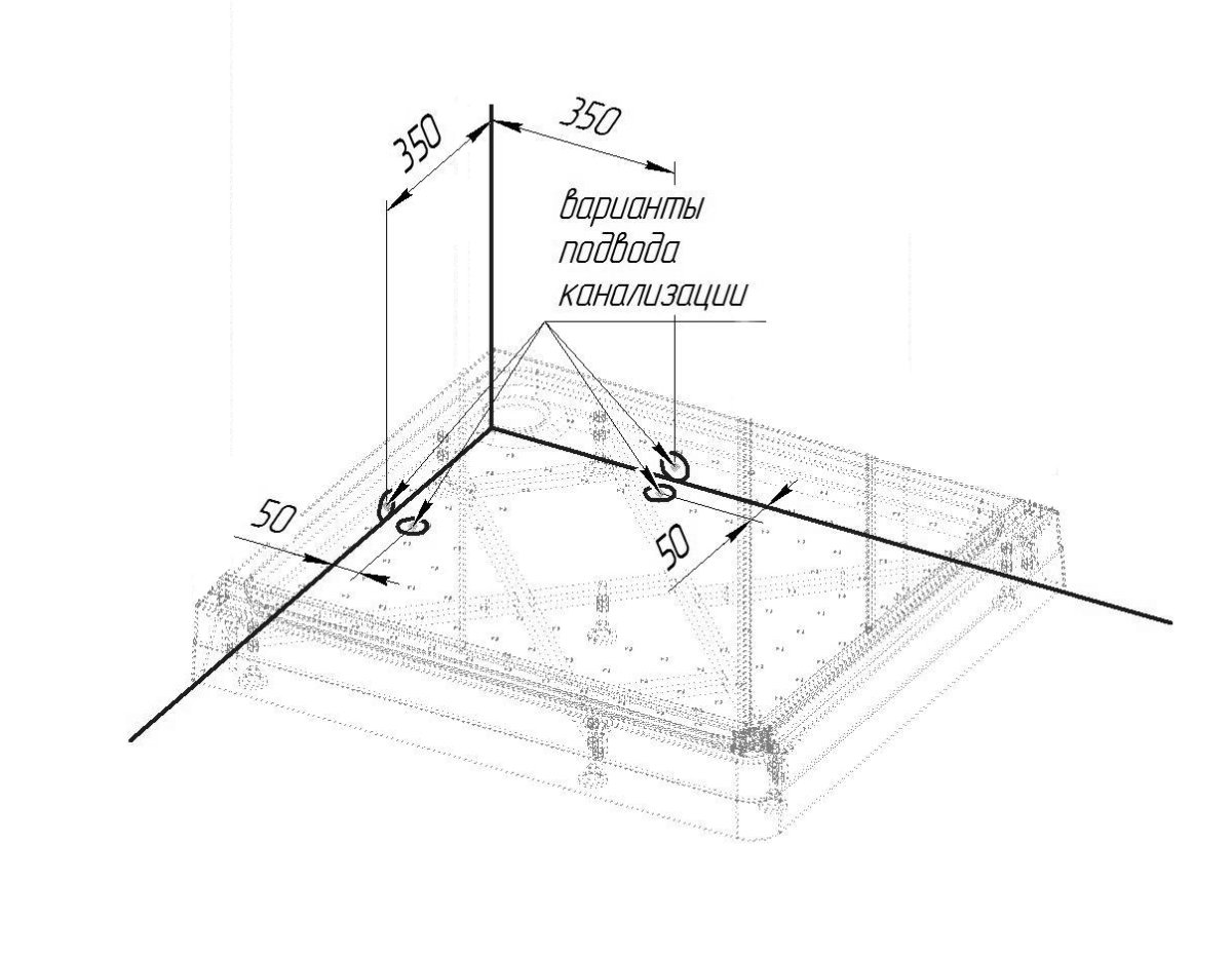 Душевой поддон Радомир 110x90