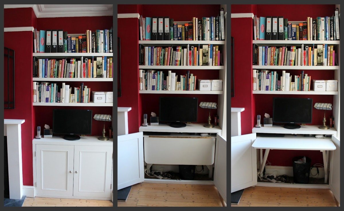 Книжный шкаф с откидным столом
