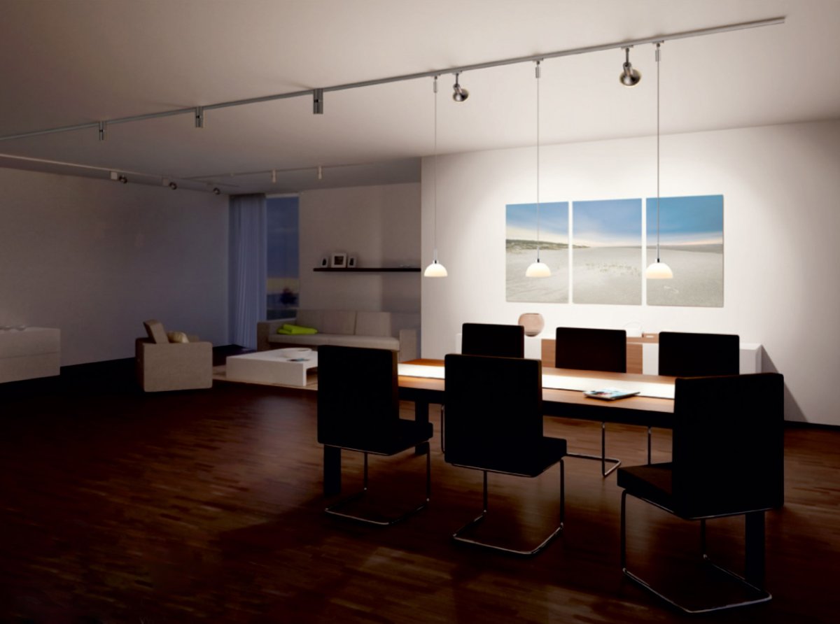 Трековые светильники в офисе