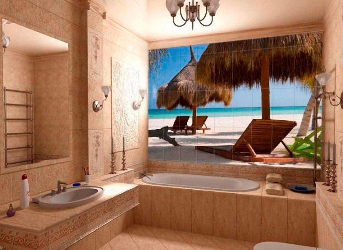 Керамическое панно для ванной