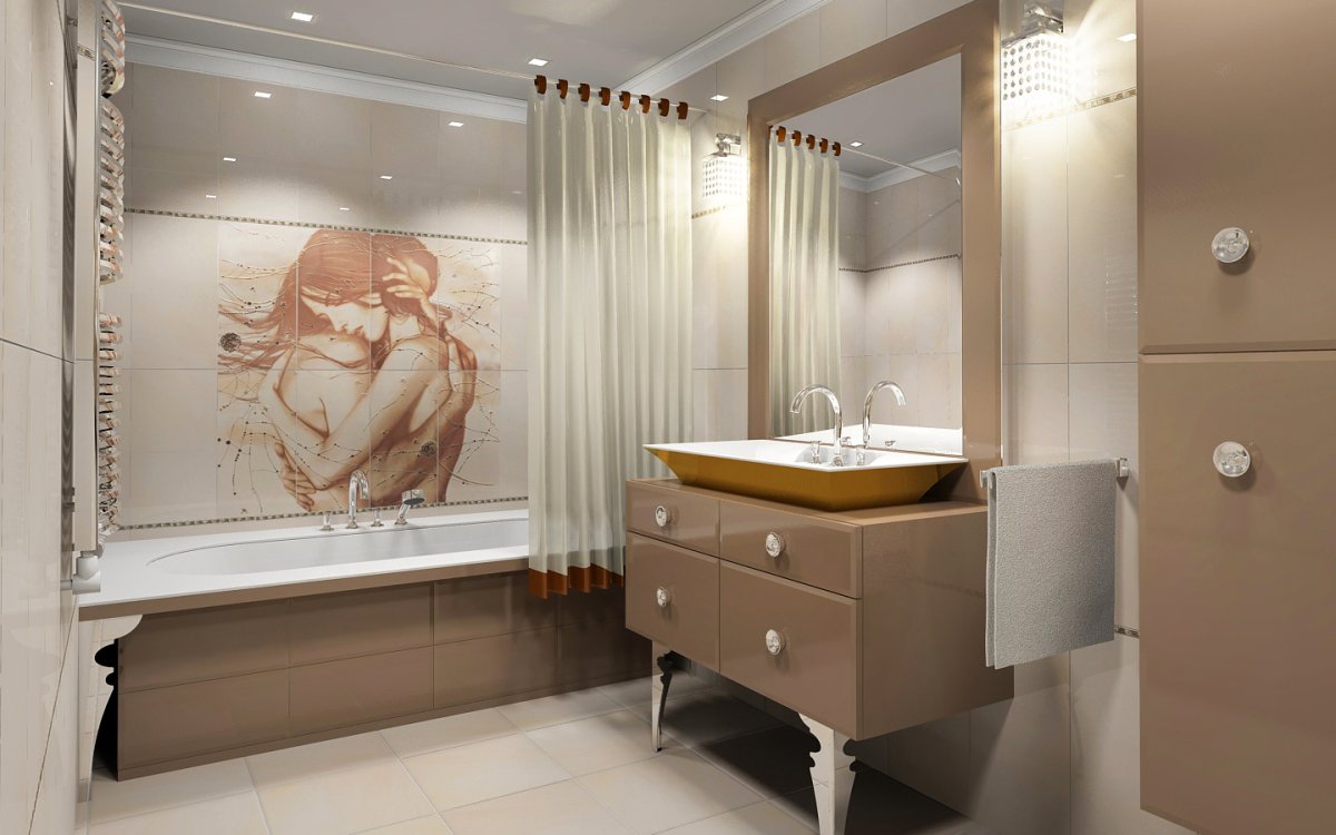 Панно из плитки в ванную