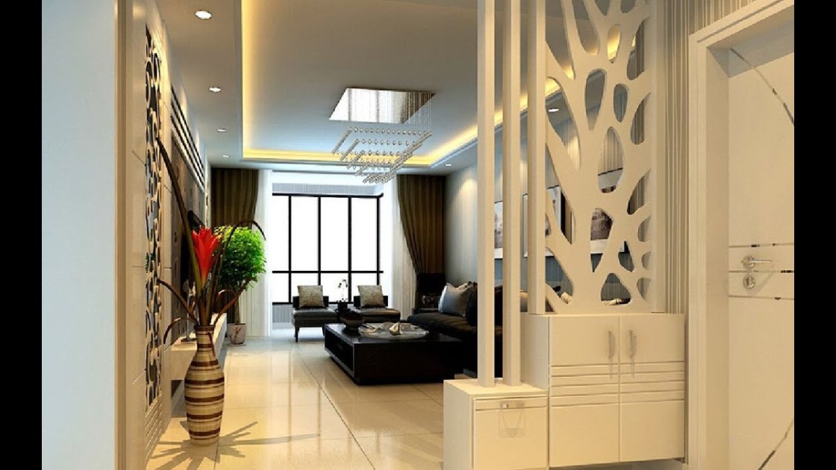 Перегородка для зонирования прихожей и гостиной