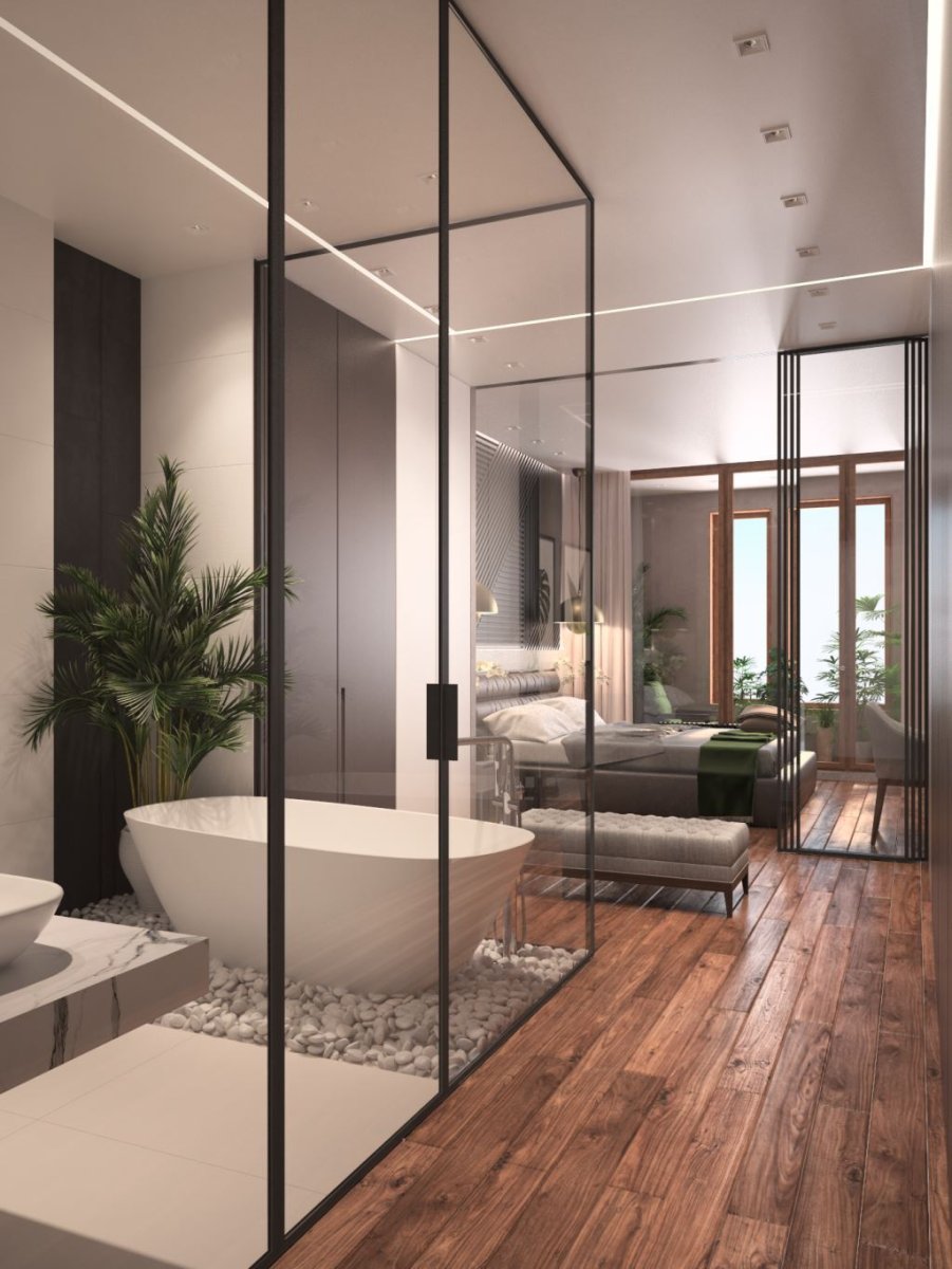 Зеркальные перегородки в интерьере