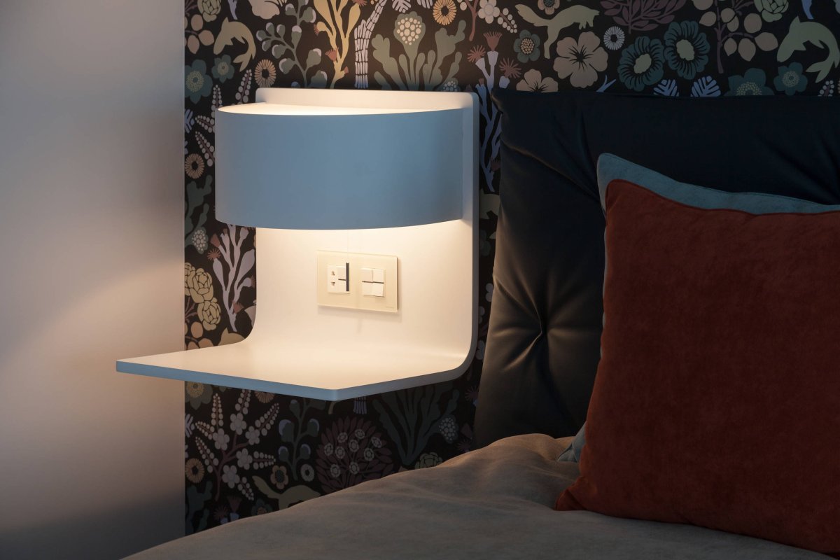 Полки прикроватные настенные