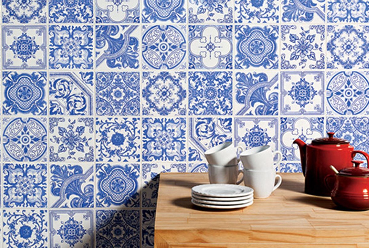 Плитка азулежу в серых оттенках