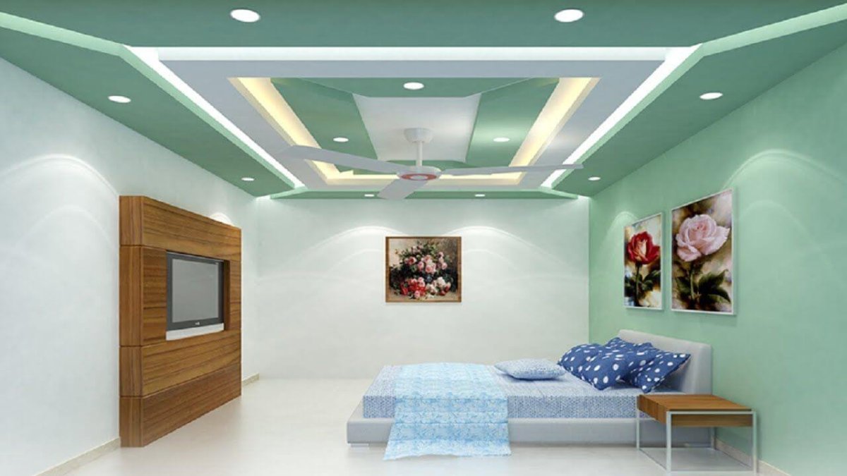 Цветной потолок из гипсокартона