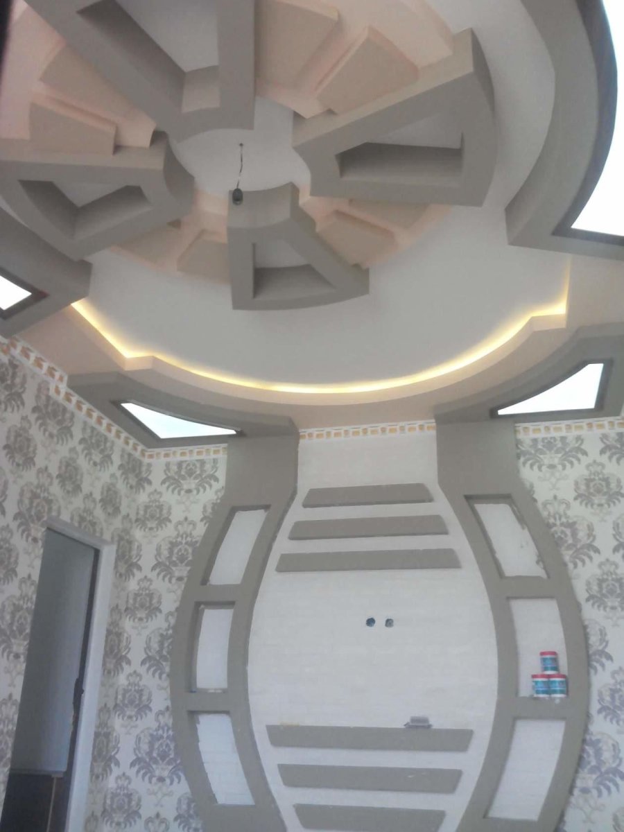 Гипсокартон потолок фигура на зал 2015