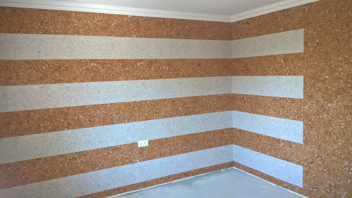 Пробковые обои с золотом