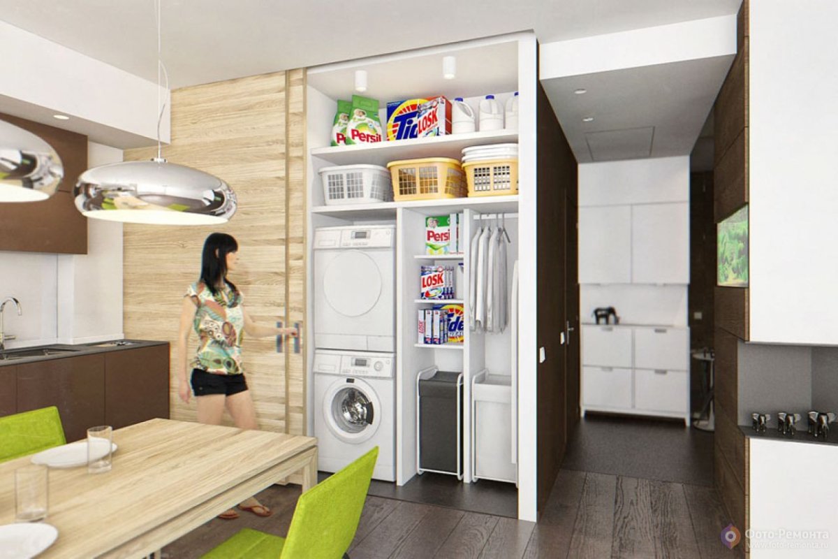 Гардероб совмещенный с постирочной