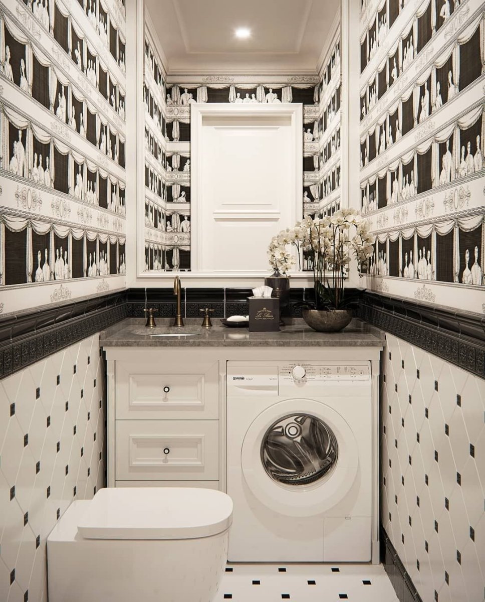 Узкая постирочная комната
