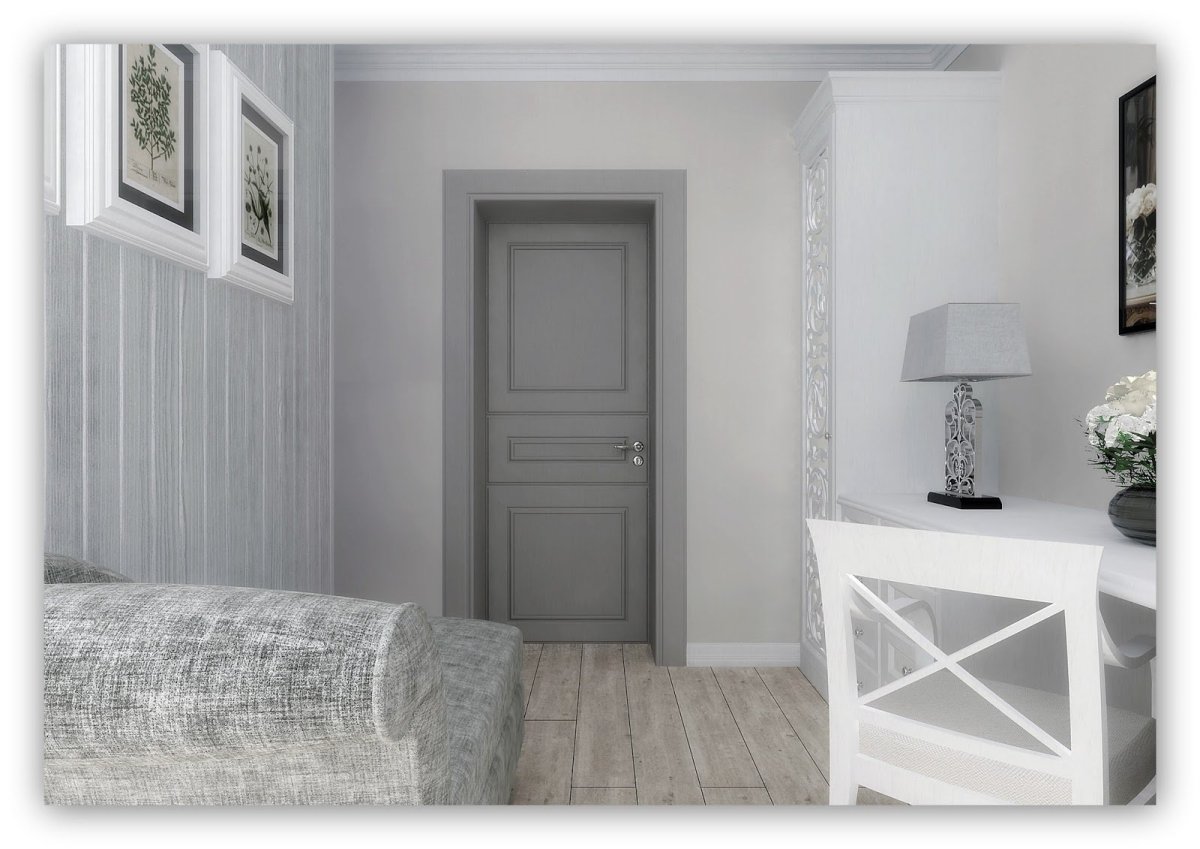 Серые двери в интерьере