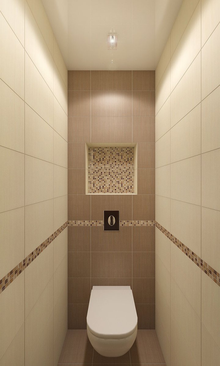 Натяжной потолок в туалете