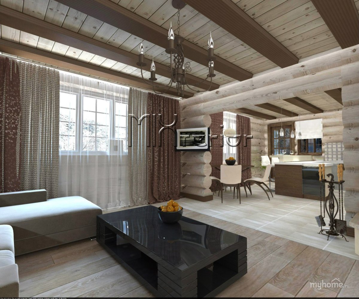 Потолок в финском стиле