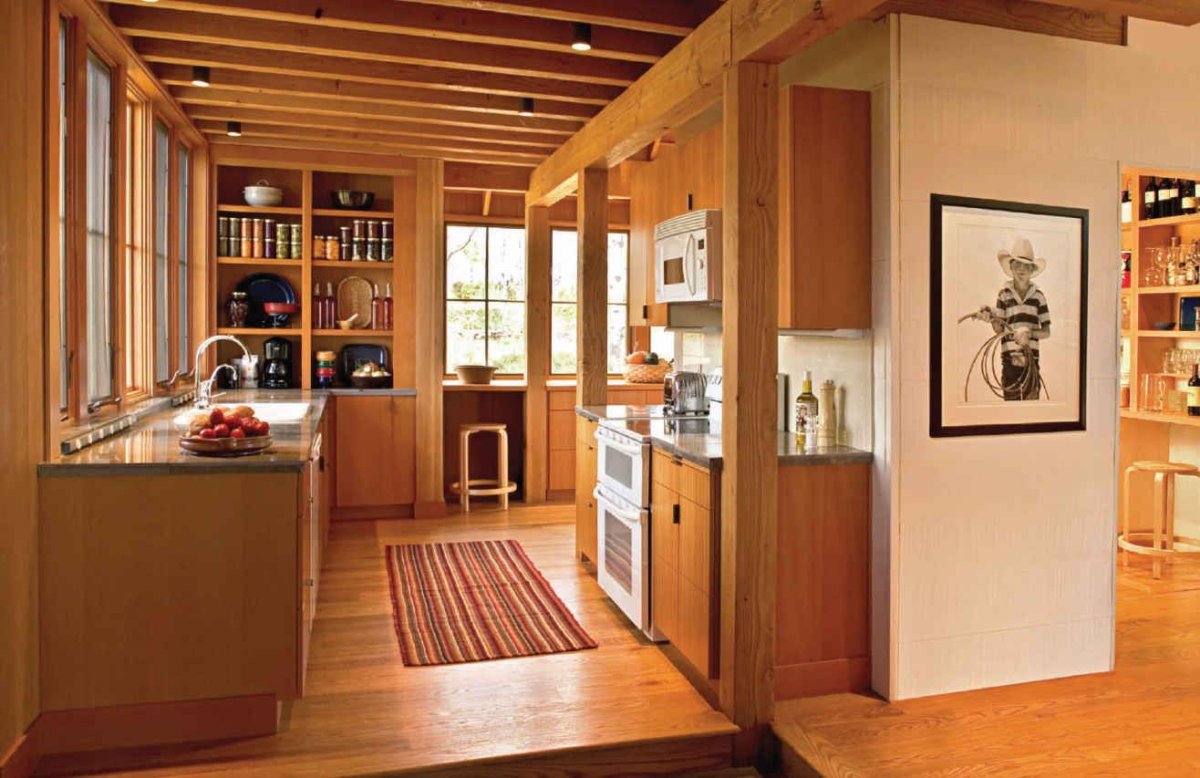 Отделка кухни в каркасном доме