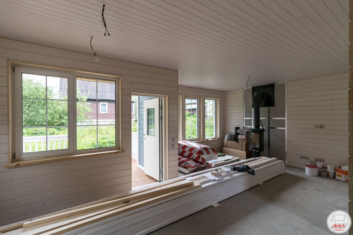 Отделка каркасного дома внутри