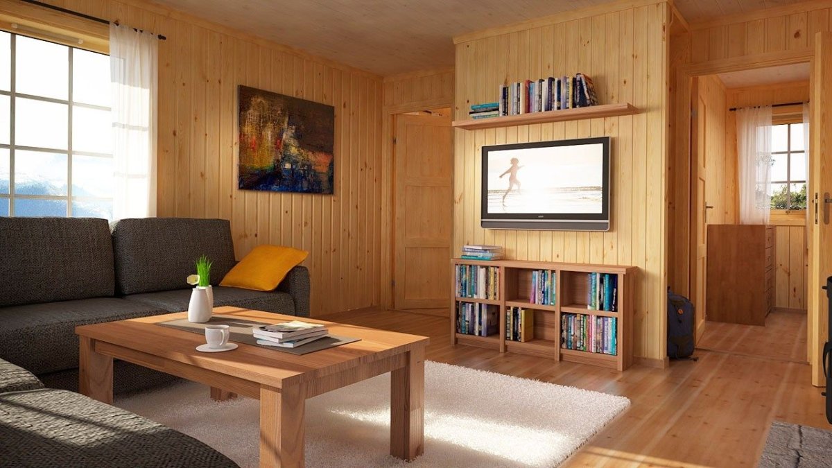 Каркасный дом внутри