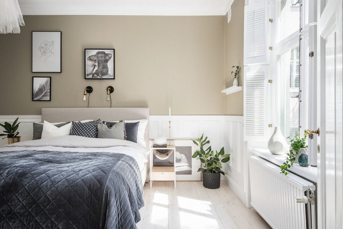 Спальня в скандинавском стиле бежевая