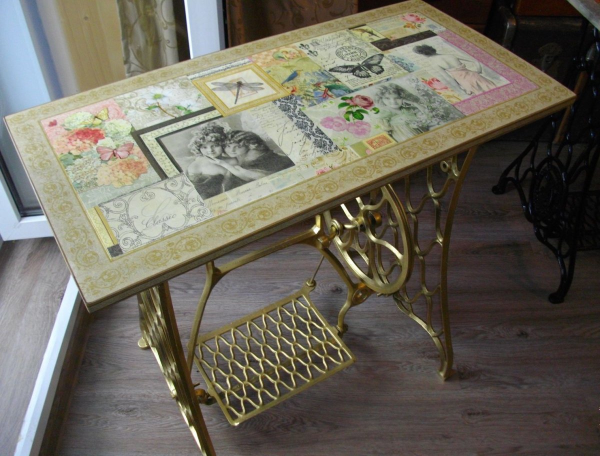 Декупаж швейной машинки Зингер