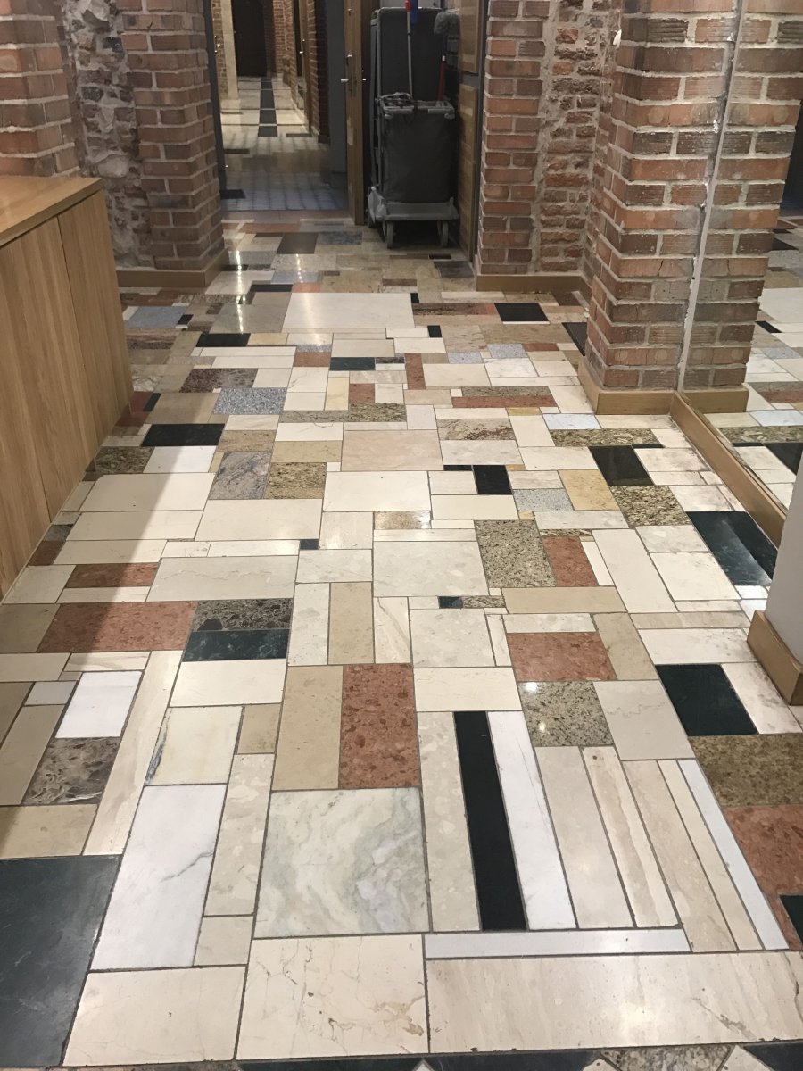 Пол из остатков плитки