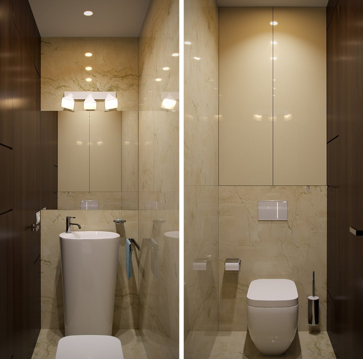 Освещение в маленьком туалете