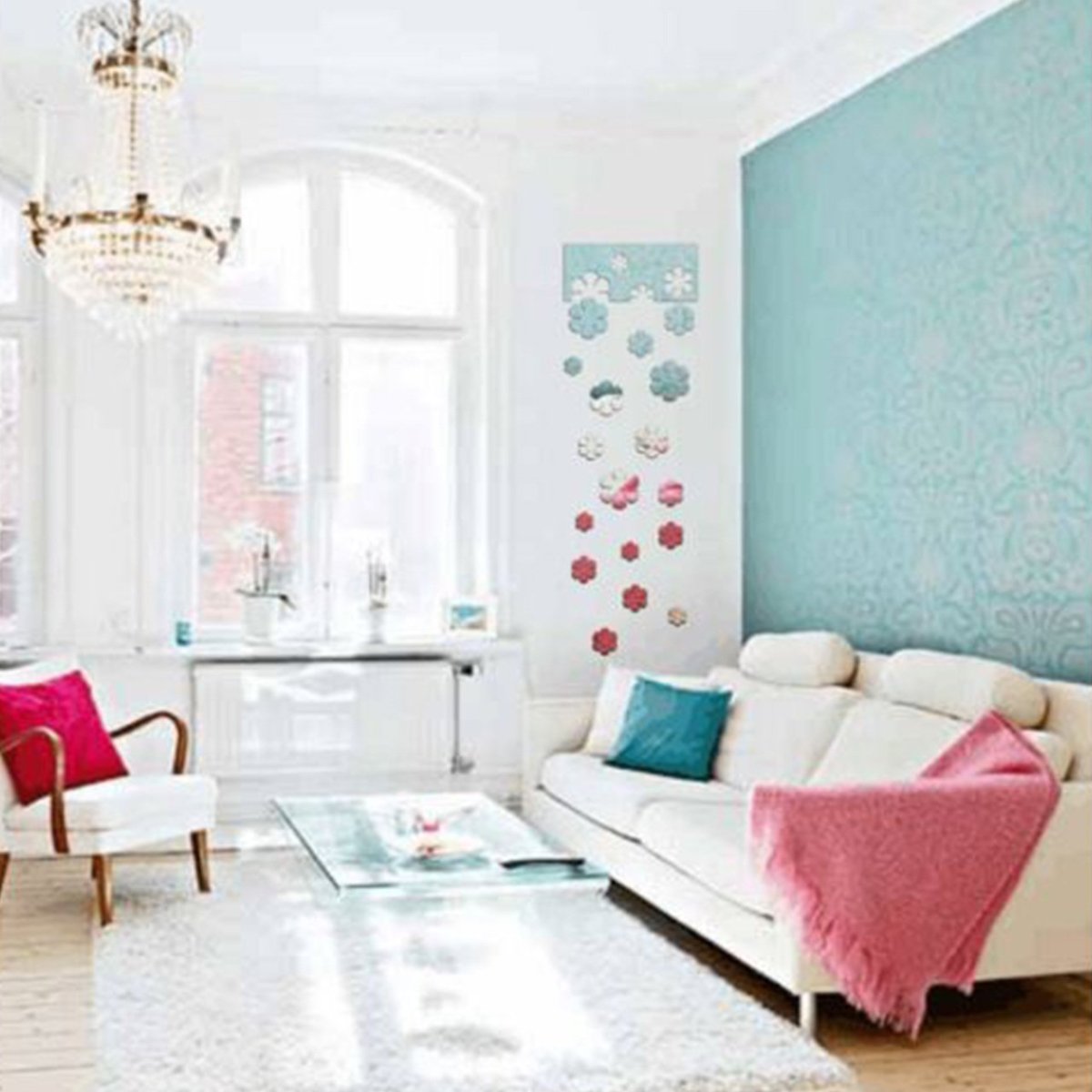 Бело розовый интерьер