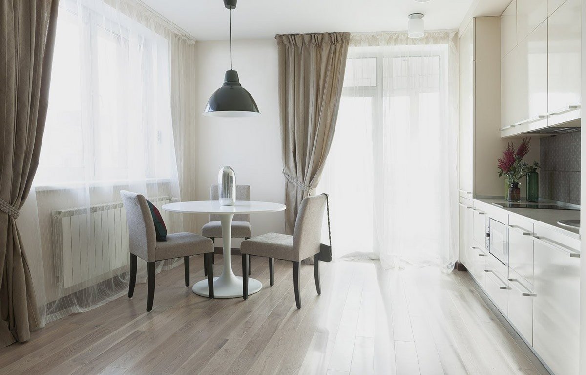 Шторы для светлой кухни