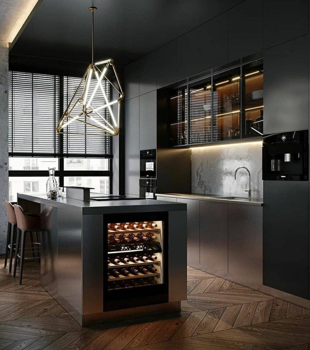 Современные кухонные гарнитуры в стиле лофт