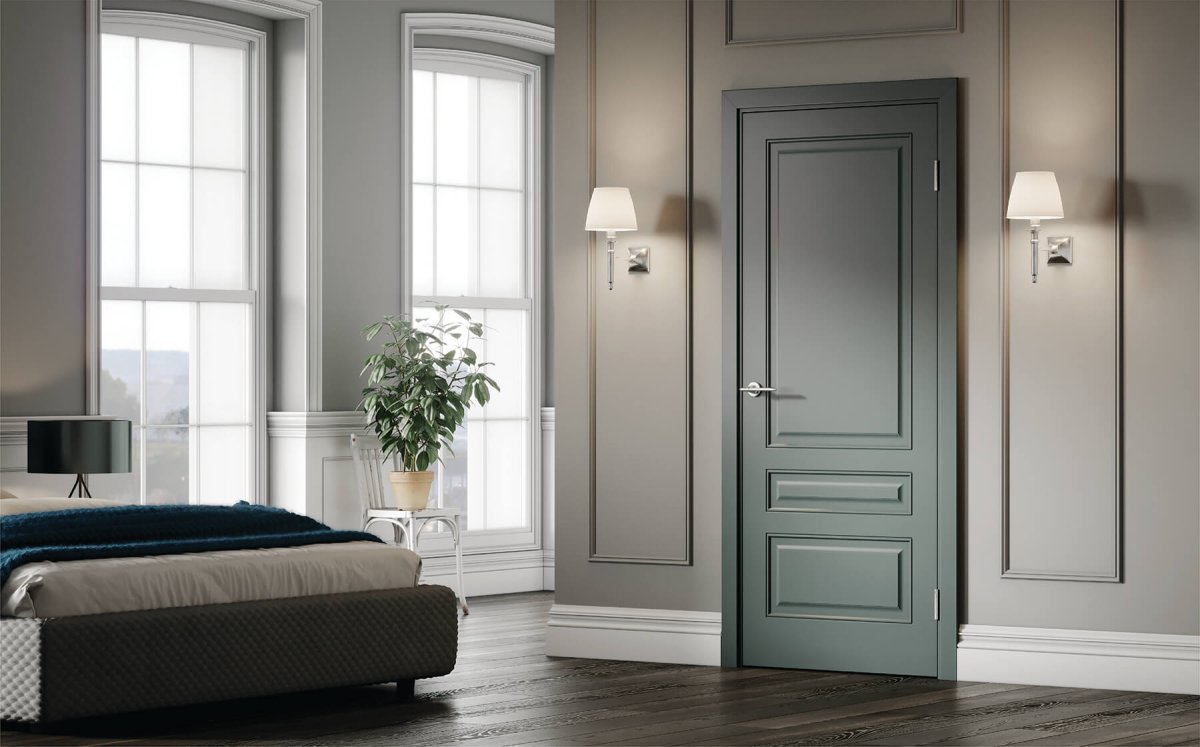 Серые двери в интерьере