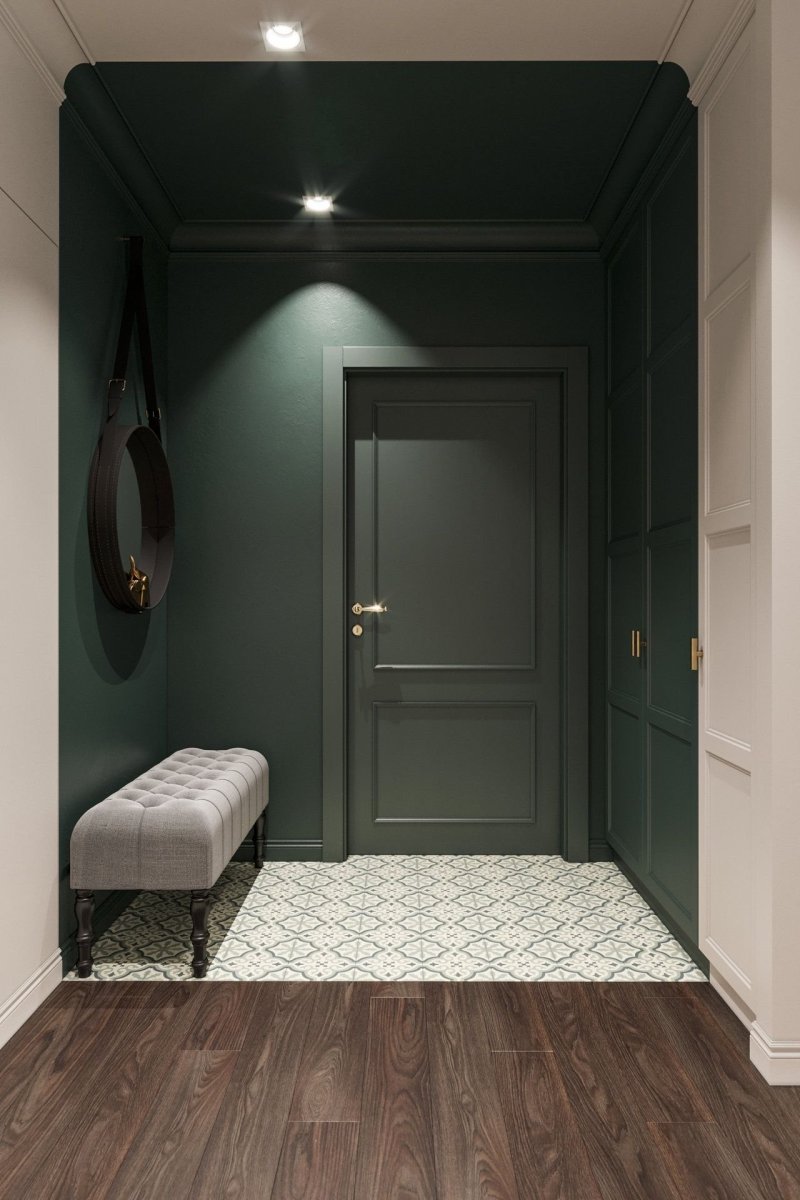 Прихожая в зеленом цвете