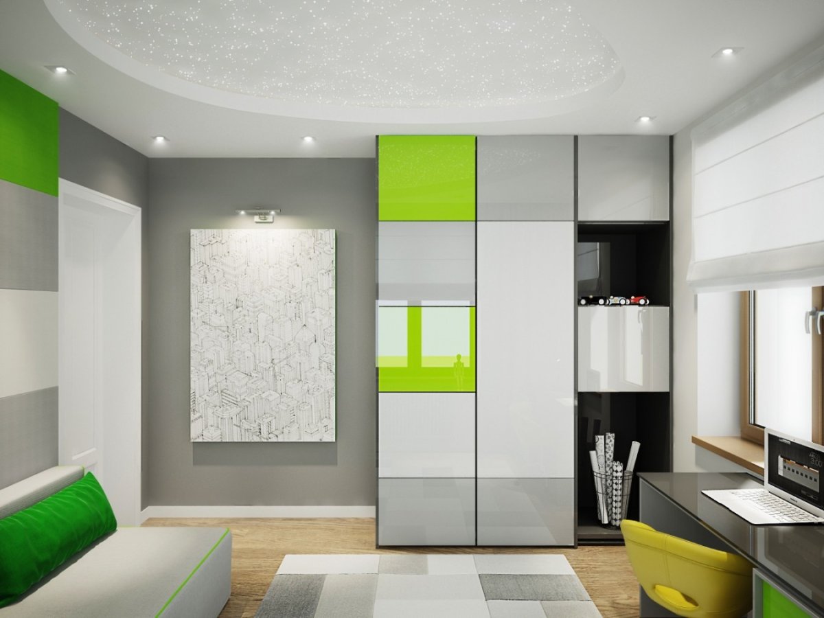 Шкаф серо зеленый