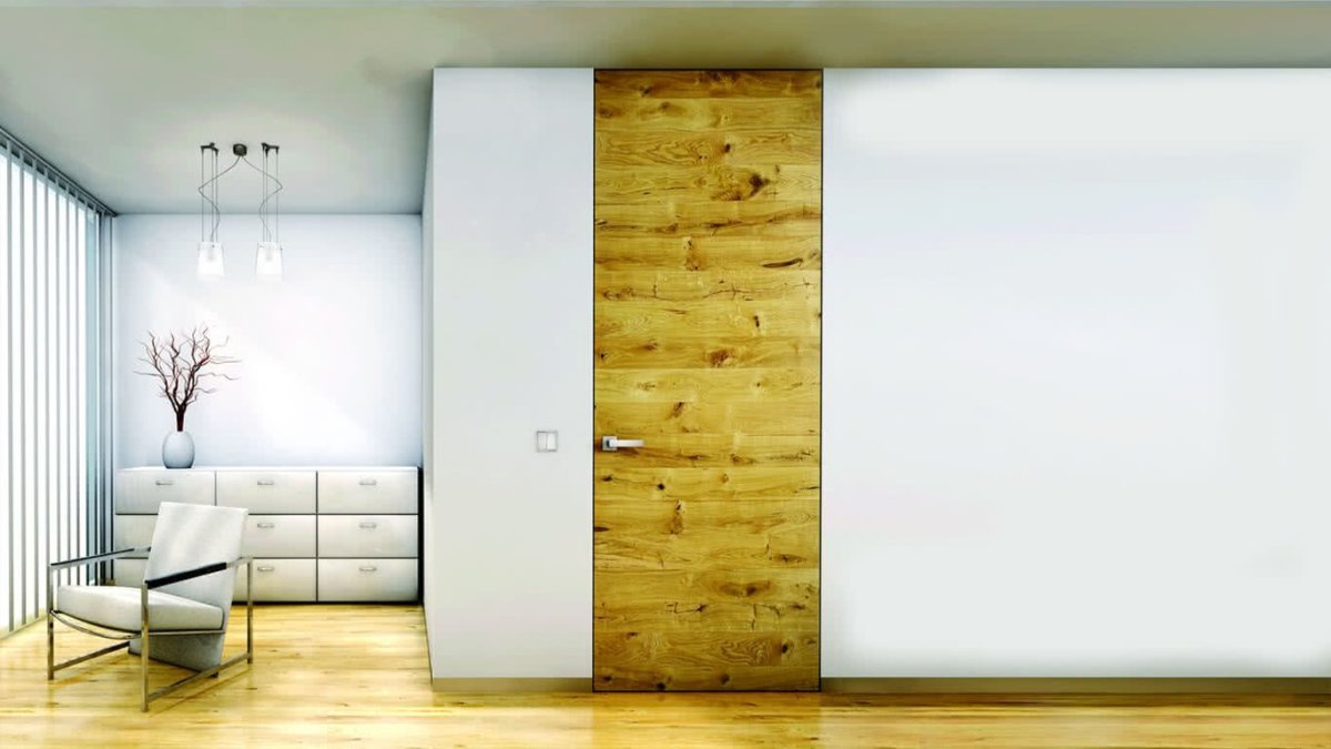 Скрытая дверь из шпона