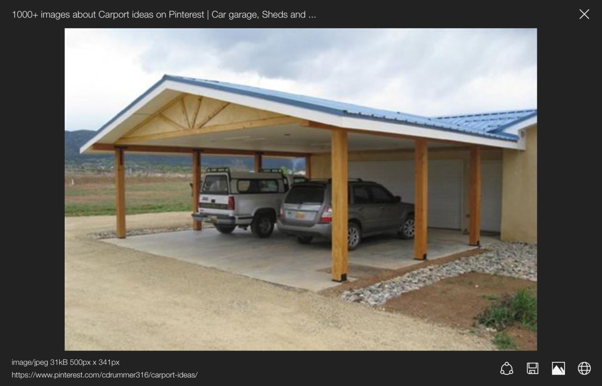 Навес для машины с неравномерной двускатной крышей