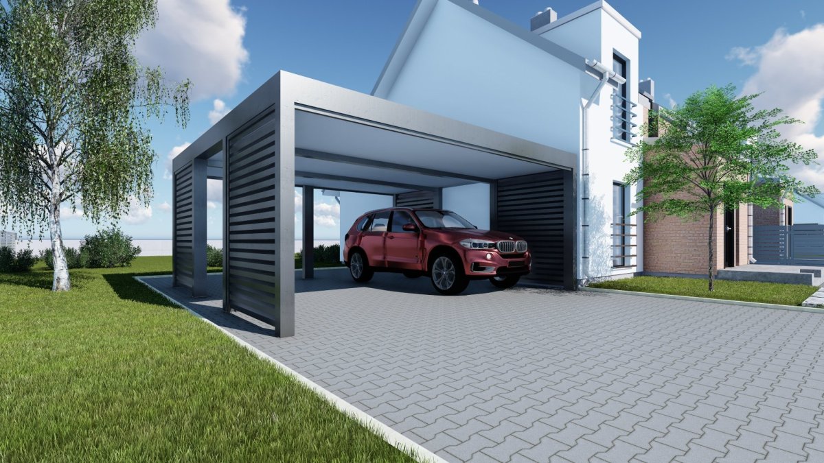 Навес для автомобиля хайтек